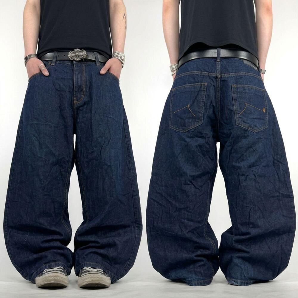 Vintage y2k rocawear dark wash archive baggy wide leg skater jeans